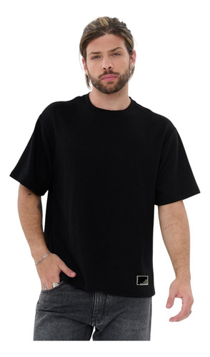 Remera Hombre Stone Oversized Lisa Negro