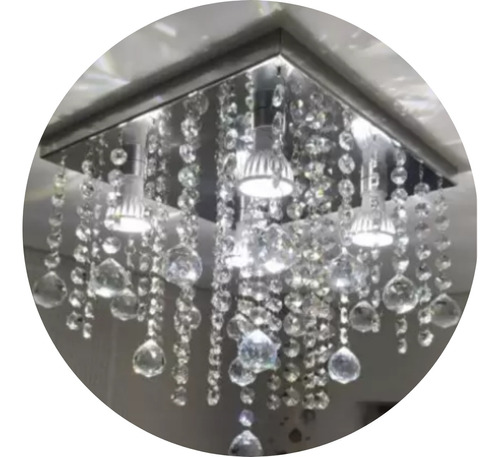 Lustre Para Sala E Quarto 30x30 De Cristal Acrílico