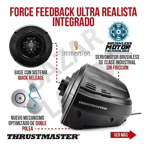 Combo Thrustmaster T300 Rs+palanca Th8a+pedalera T3pa Pro