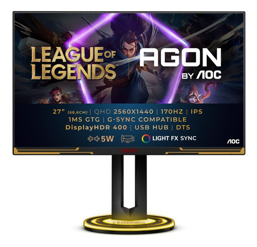 Monitor Gamer Ips Qhd 27 Aoc Agon Pro Ag275qxl 170hz Lol Csi