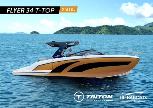 Lancha Triton Flyer 34 T-top || Zero || Lançamento || Diesel