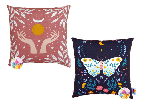 Pack 10 Almohadones Cosmic Vibes Yoga Astrologia Reiki Const