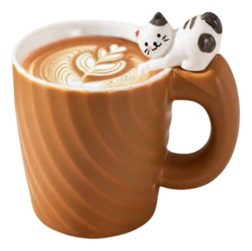 Taza De Cerámica Mug Café Capuccino Cat Gatito 380ml