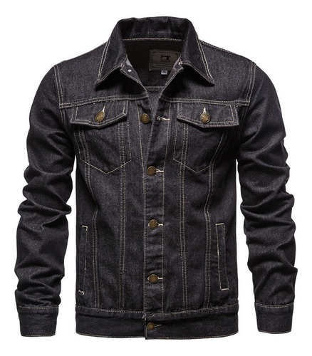 Chaqueta Vaquera Para Hombre Algodón Casual Slim Fit