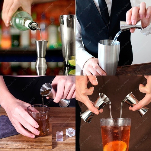 Imagen 5 de 10 de Medidor Onzas Jigger Tragos Bebidas Acero Inoxidable Barman