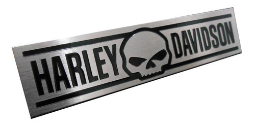 Emblema Harley Davidson Aço Inox Caveira Skull Moto  Estrada