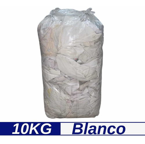 Trapos Limpieza Industrial - Blanco 70% Algodón 10 Kg