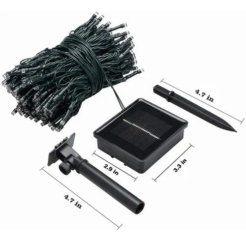 Imagen 4 de 7 de Guirnalda Pack X3 Solar Navideña 10 Metros 100 Led Cálida