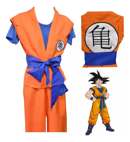 Disfraz Completo Goku Dragon Ball Z. Bordado Niño Accesorios