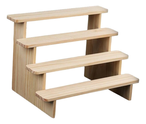 Estante De Exhibición De Madera Con Soporte 4 Capas S