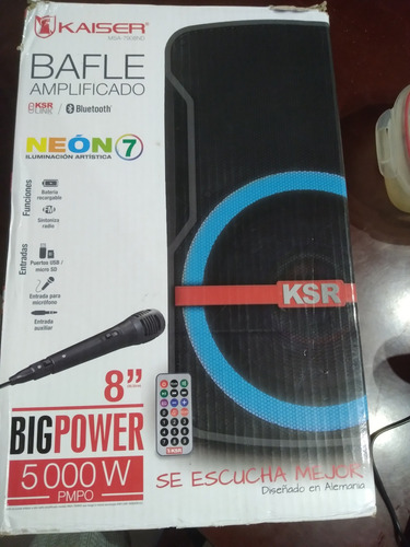 Bafle Bocina 8 Kaiser Ksr Luz Neon Msa-7908nd. (Reacondicionado)