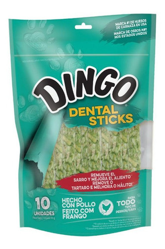 Snack Para Perros Dingo Dental Stix De Pollo X10 Und