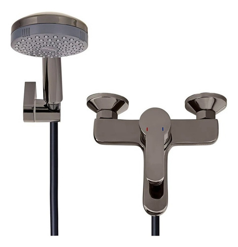 Monomando Llave Grifo Tina Ducha Modelo Arona Color Negro