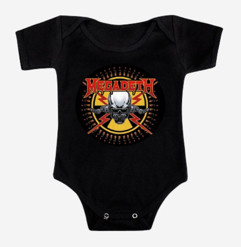 Body Bebé Mega-deth Baby Rock Infantil 100% Algodón Pilucho