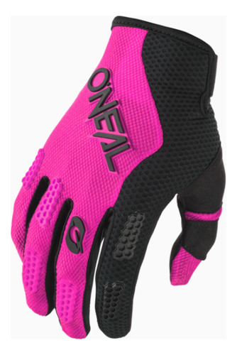 Par de guantes para motociclista O'Neal Element black/pink talle G