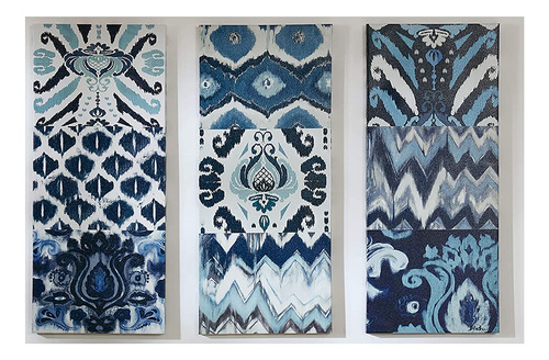 Flourish Ikat Wall Art - Lienzo Con Revestimiento De Ge...