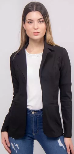 Blazer Saco Yd Bengalina Elastizada Mujer Entallado