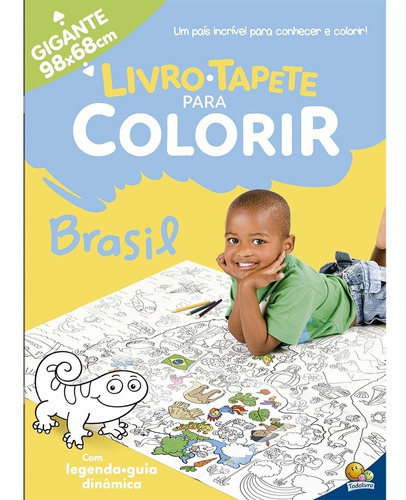 Livro Tapete Infantil Gigante Para Colorir - 98 X 68 Cm