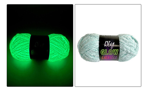[ 4x Hilo Que En La Oscuridad Hilo De Crochet Hilo Azul