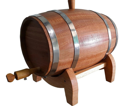 Barril De Carvalho 10 Litros Artesanal Aros Aço Inox