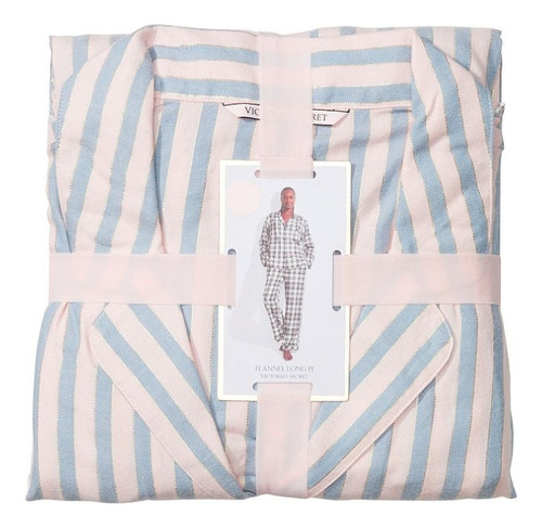 Victoria's Secret Flannel Long Pajama Set Pijama Rayas