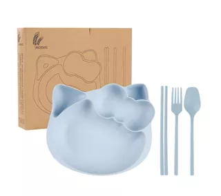 Conjunto de repostería de HELLO KITTY que incluye un plato de 22 cm de diámetro un cuenco de 16 cm de diámetro y un vaso de 220 ml para niños. 