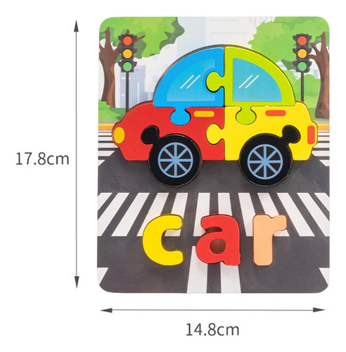 Formas 3d Letra Automóvil Automóvil 14,8 Cm X 17,8 Cm