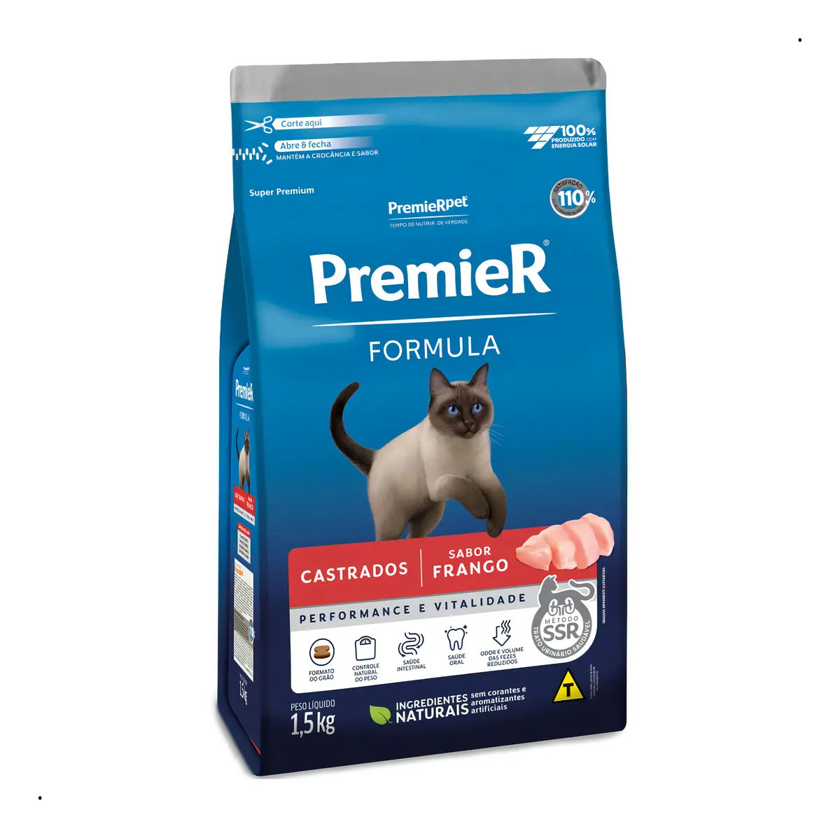 Ração Premier Formula Gatos Adultos Castrados Frango 1,5kg