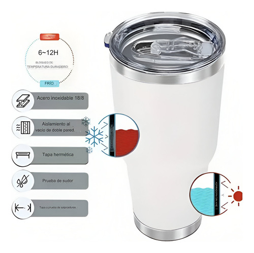 Vaso Térmico Acero Inoxidable Frío/caliente Doble Capa 887ml