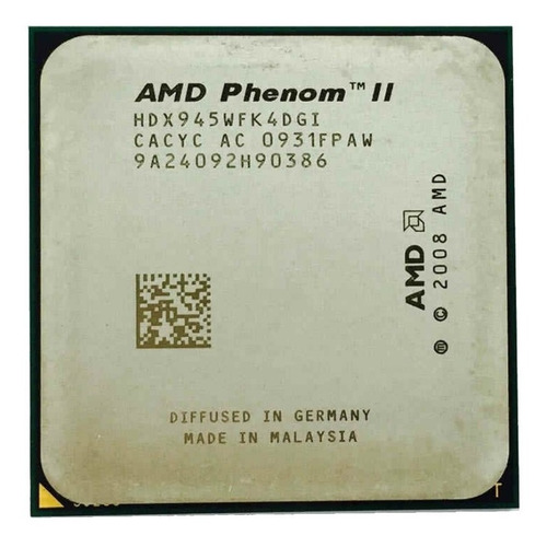 Procesador AMD Phenom II X4 945 HDX945WFK4DGI de 4 núcleos y 3GHz de frecuencia