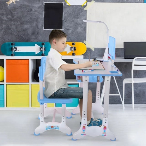 Imagen 8 de 10 de Juego De Escritorio+silla Para Niños, Lámpara Mesa De Tareas