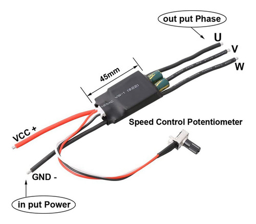 2x 7-24v 200w Bldc Trifásico Driver De Motor Sem Escova Hall