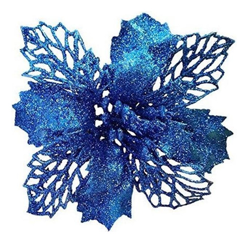 Azul Nuevo Brillo Artificial Boda Flores De Navidad Gl