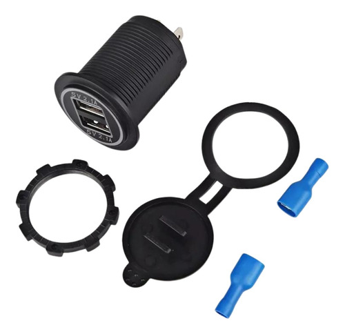 Tomada Carregador Usb Veicular Carro 2 Saídas 1.0a E 2.1a Cor Azul