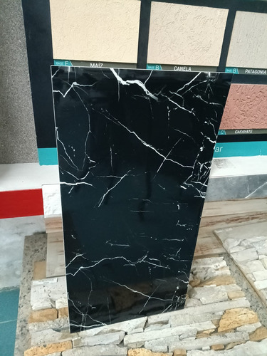 Placas Simil Marmol 60x30 Revestimiento Pared X2 Unidades Negro