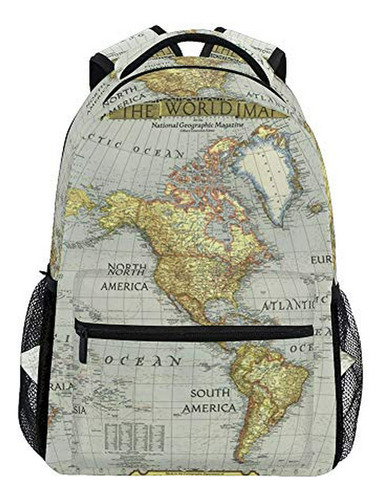 Morral Para Niños - Nander Backpack Travel World Map Paintin