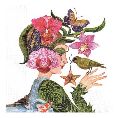 Imagen 2 de 5 de Servilletas Decoupage Hada Del Bosque