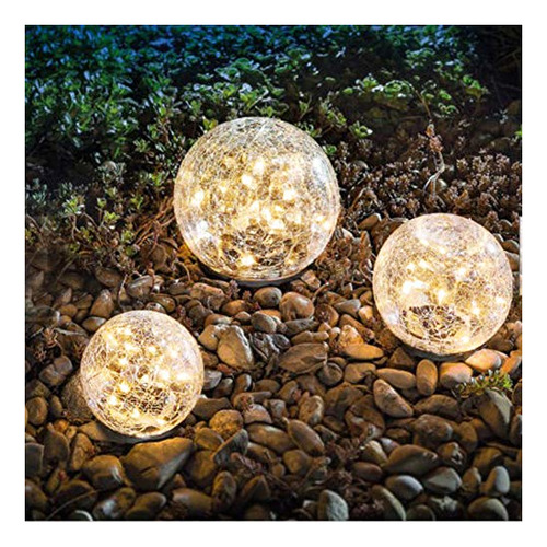 Luces Solares De Jardin Bannad, Bola De Vidrio Agrietado L