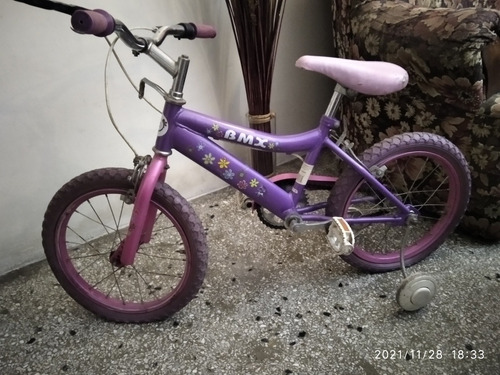 Bicicleta Para Niña, Rosada Con Detalles, 