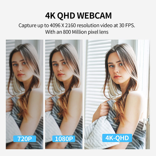 Camara Ziocom 4k Microfono Angulo Vision 90 Grado Meno Negro