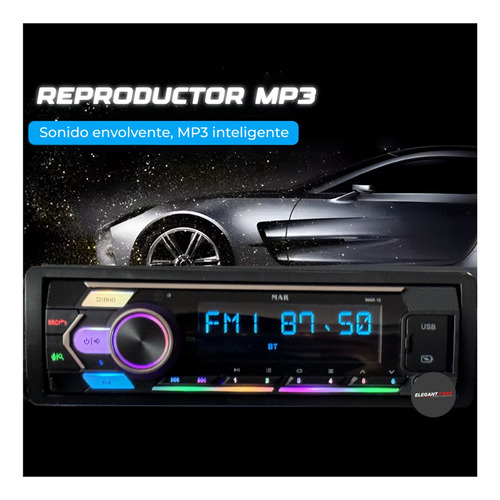 Autoradio Mar Universal Desmontable Rgb Usb Bt +control