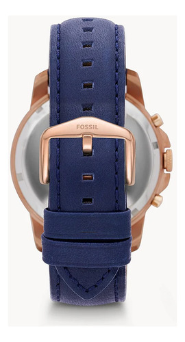 Reloj Fossil Fs4835 Hombre Cuero Azul Marino Analógico