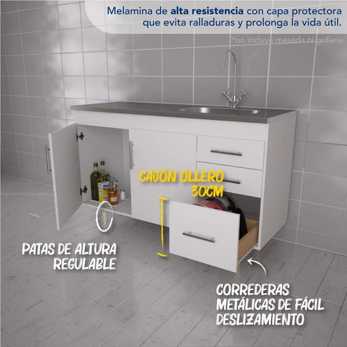Imagen 2 de 6 de Bajo Mesada 1.20 Mts Centro Estant