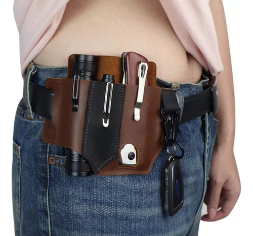 Funda Multiherramienta, Organizador De Bolsillo Edc De Cuero