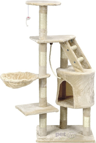 Árbol Rascador Para Gato Mueble En Torre Con Casa Y Hamaca 