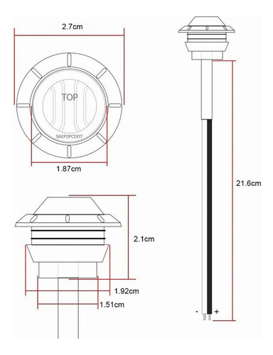 50pzs Redonda Camión Lateral Led Luz Indicadora Rojo 12v N