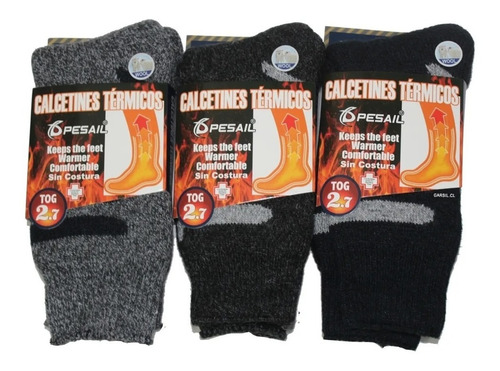 12 Calcetines Térmicos Para Hombre - Precio X Mayor