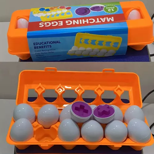 Brinquedo Educativo Montessori Infantil Ovo De Encaixar Formas Geométrica  Ovos Páscoa Autista (Sacola com 6 unidades)