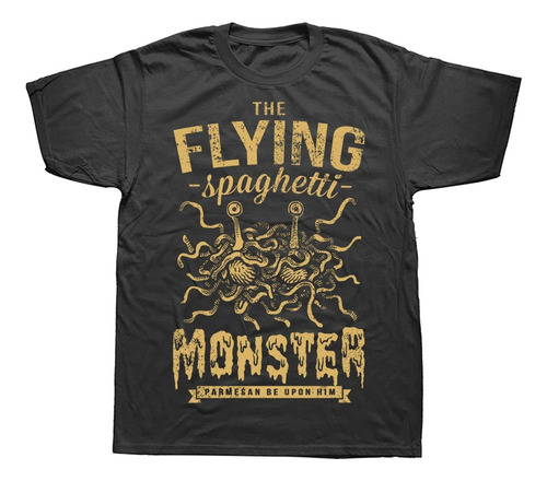 Camiseta De Algodón De Manga Corta Estampada Flying Monster