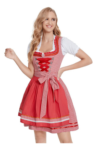 Disfraz De Oktoberfest Para Mujer, Vestido Dirndl Bávaro, De